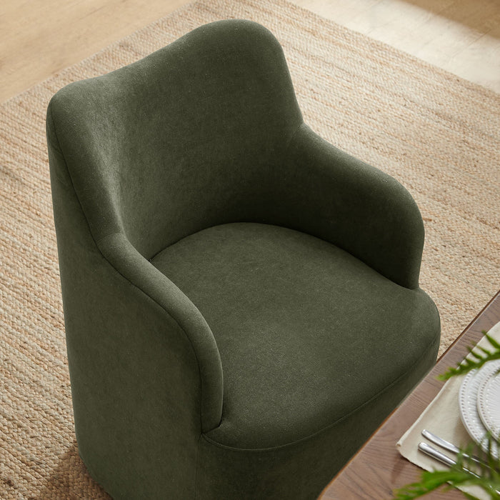 Modway Cordelle Linen Blend Swivel Dining Chair in Sage - lifestyle view 18