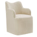 Modway Cordelle Linen Blend Swivel Dining Chair in Oatmeal Stripe - front view