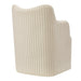 Modway Cordelle Linen Blend Swivel Dining Chair in Oatmeal Stripe - side view