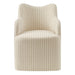 Modway Cordelle Linen Blend Swivel Dining Chair in Oatmeal Stripe - detail view