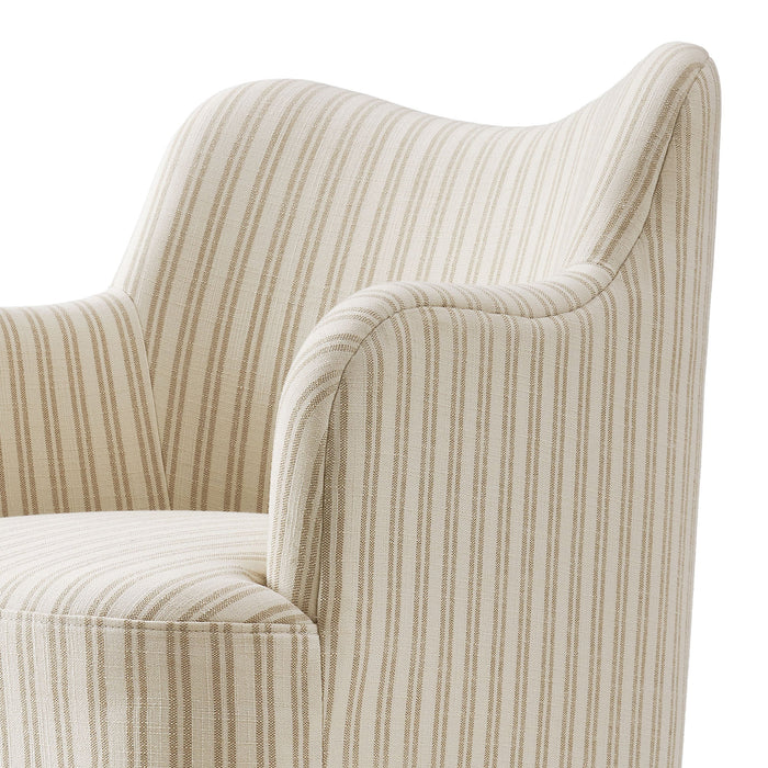 Modway Cordelle Linen Blend Swivel Dining Chair in Oatmeal Stripe - lifestyle view