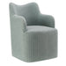 Modway Cordelle Linen Blend Swivel Dining Chair in Spa Blue Stripe - front view