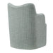 Modway Cordelle Linen Blend Swivel Dining Chair in Spa Blue Stripe - side view