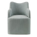 Modway Cordelle Linen Blend Swivel Dining Chair in Spa Blue Stripe - detail view