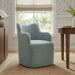 Modway Cordelle Linen Blend Swivel Dining Chair in Spa Blue Stripe - lifestyle view 14