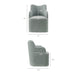 Modway Cordelle Linen Blend Swivel Dining Chair in Spa Blue Stripe - dimensions and specifications 18