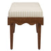 Modway Mirette Scalloped Edge Striped Accent Bench in Oatmeal Stripe - angled view