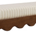 Modway Mirette Scalloped Edge Striped Accent Bench in Oatmeal Stripe - detail view