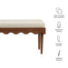 Modway Mirette Scalloped Edge Striped Accent Bench in Oatmeal Stripe - dimensions and specifications