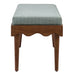 Modway Mirette Scalloped Edge Striped Accent Bench in Spa Blue Stripe - angled view