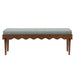 Modway Mirette Scalloped Edge Striped Accent Bench in Spa Blue Stripe - side view
