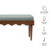 Modway Mirette Scalloped Edge Striped Accent Bench in Spa Blue Stripe - dimensions and specifications
