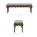 Modway Mirette Scalloped Edge Striped Accent Bench in Spa Blue Stripe - dimensions and specifications 16