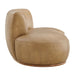 Modway Rialta Curved Left-Arm Vegan Leather Sectional Loveseat in Toast - angled view