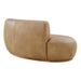 Modway Rialta Curved Left-Arm Vegan Leather Sectional Loveseat in Toast - side view