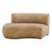 Modway Rialta Curved Left-Arm Vegan Leather Sectional Loveseat in Toast - detail view