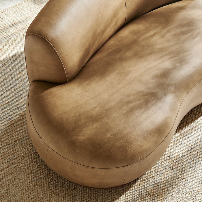 Modway Rialta Curved Left-Arm Vegan Leather Sectional Loveseat in Toast - lifestyle view 6
