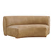 Modway Rialta Curved Armless Vegan Leather Sectional Loveseat in Toast - front view