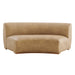 Modway Rialta Curved Armless Vegan Leather Sectional Loveseat in Toast - detail view
