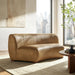 Modway Rialta Curved Armless Vegan Leather Sectional Loveseat in Toast - lifestyle view 7