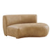 Modway Rialta Curved Right-Arm Vegan Leather Sectional Loveseat in Toast - front view