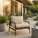 Modway Nomi Outdoor Teak Wood Sling Chair in Dark Brown Sand - lifestyle view 30