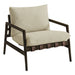 Modway Nomi Outdoor Teak Wood Sling Chair in Dark Brown Sand - front view