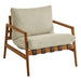 Modway Nomi Outdoor Teak Wood Sling Chair in Natural Sand - front view