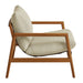 Modway Nomi Outdoor Teak Wood Sling Chair in Natural Sand - angled view