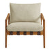 Modway Nomi Outdoor Teak Wood Sling Chair in Natural Sand - side view