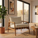 Modway Nomi Outdoor Teak Wood Sling Chair in Natural Sand - lifestyle view 20