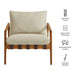 Modway Nomi Outdoor Teak Wood Sling Chair in Natural Sand - dimensions and specifications