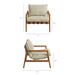 Modway Nomi Outdoor Teak Wood Sling Chair in Natural Sand - dimensions and specifications 34