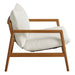 Modway Nomi Outdoor Teak Wood Sling Chair in Natural White - angled view
