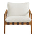 Modway Nomi Outdoor Teak Wood Sling Chair in Natural White - side view