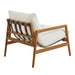 Modway Nomi Outdoor Teak Wood Sling Chair in Natural White - detail view