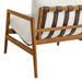 Modway Nomi Outdoor Teak Wood Sling Chair in Natural White - lifestyle view