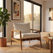 Modway Nomi Outdoor Teak Wood Sling Chair in Natural White - lifestyle view 19