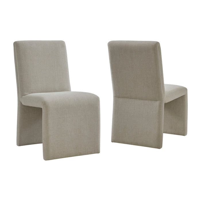 Emory Upholstered Fabric Dining Side Chair Set of 2 Linen