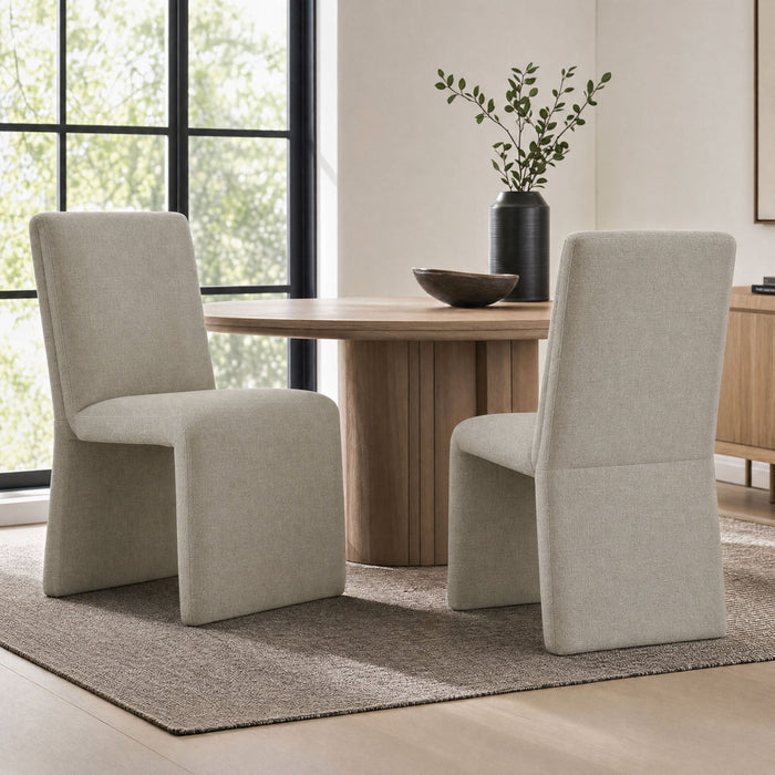 Emory Upholstered Fabric Dining Side Chair Set of 2 Linen