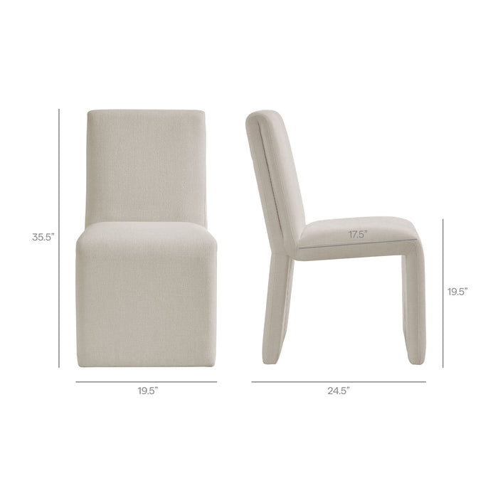 Emory Upholstered Fabric Dining Side Chair Set of 2 Salt