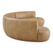 Modway Rialta 3 Piece Curved Vegan Leather Sectional Sofa in Toast - angled view