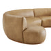 Modway Rialta 3 Piece Curved Vegan Leather Sectional Sofa in Toast - lifestyle view