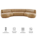 Modway Rialta 3 Piece Curved Vegan Leather Sectional Sofa in Toast - dimensions and specifications