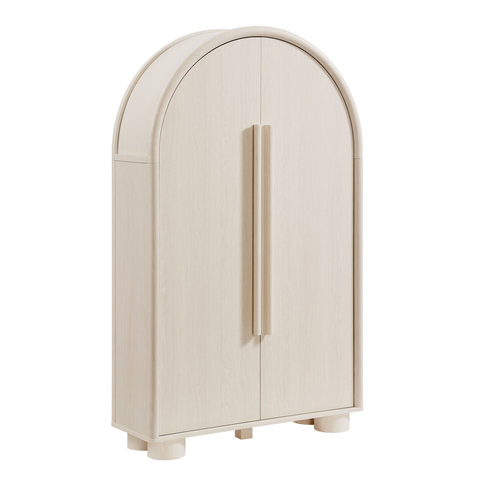 Modway Bellamy Arched Fold-Out Desk Cabinet in Ash - front view