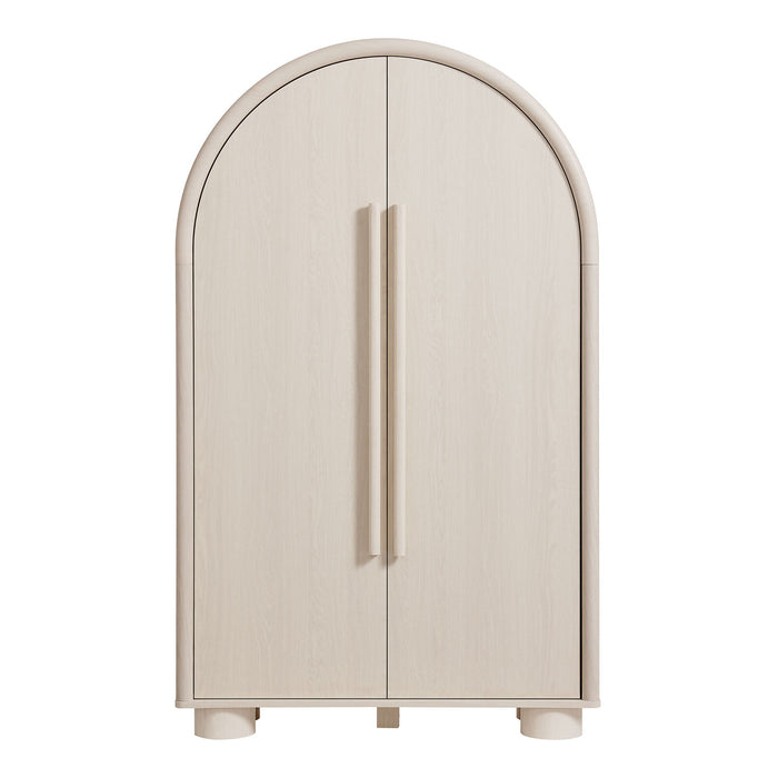 Modway Bellamy Arched Fold-Out Desk Cabinet in Ash - side view