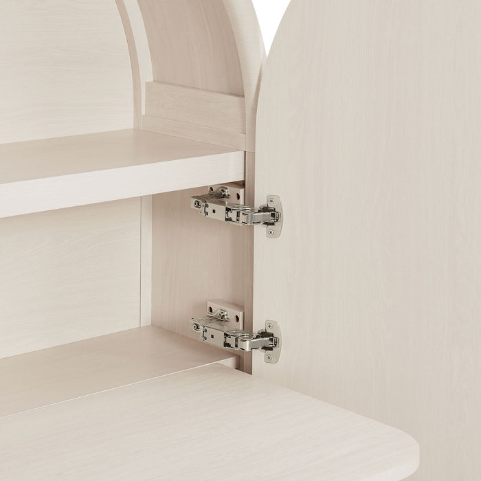 Modway Bellamy Arched Fold-Out Desk Cabinet in Ash - detail view