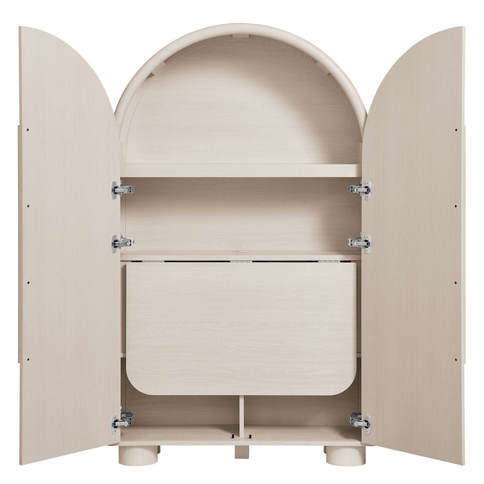 Modway Bellamy Arched Fold-Out Desk Cabinet in Ash - lifestyle view 21