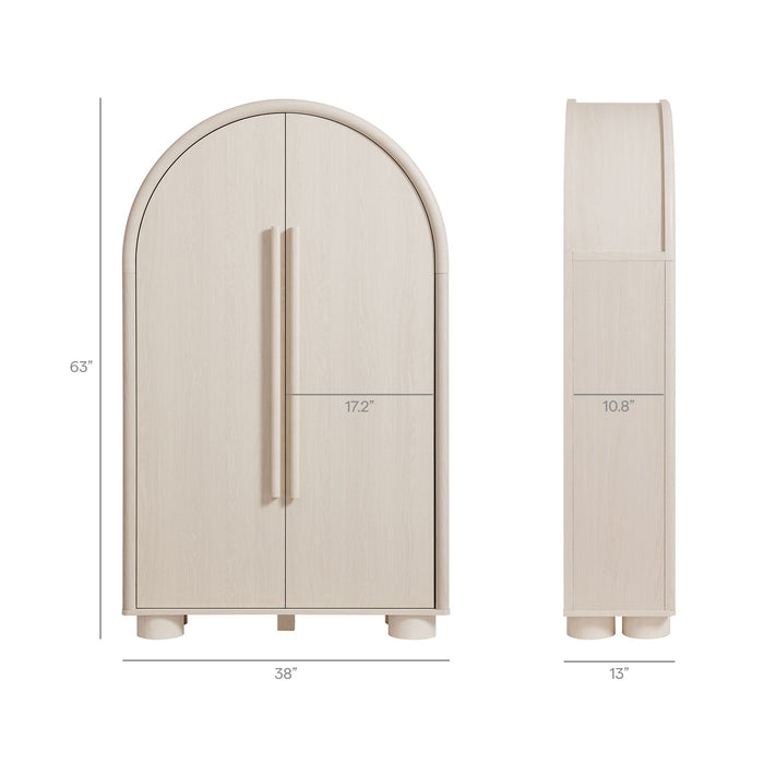 Modway Bellamy Arched Fold-Out Desk Cabinet in Ash - dimensions and specifications 30
