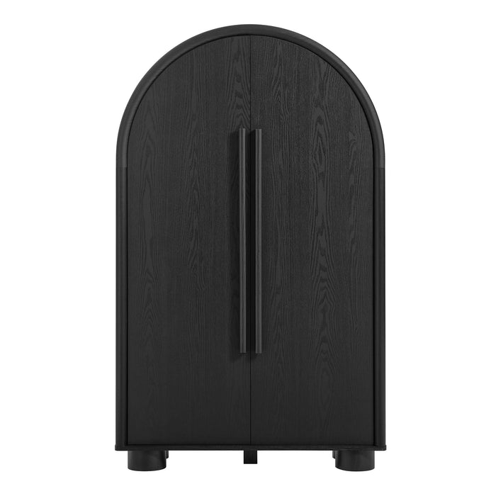 Modway Bellamy Arched Fold-Out Desk Cabinet in Black Oak - side view
